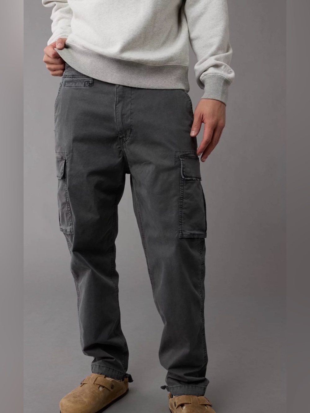American Eagle AE Flex Lived-In Cargo Pant Mems 29x32 Stone Gray New
